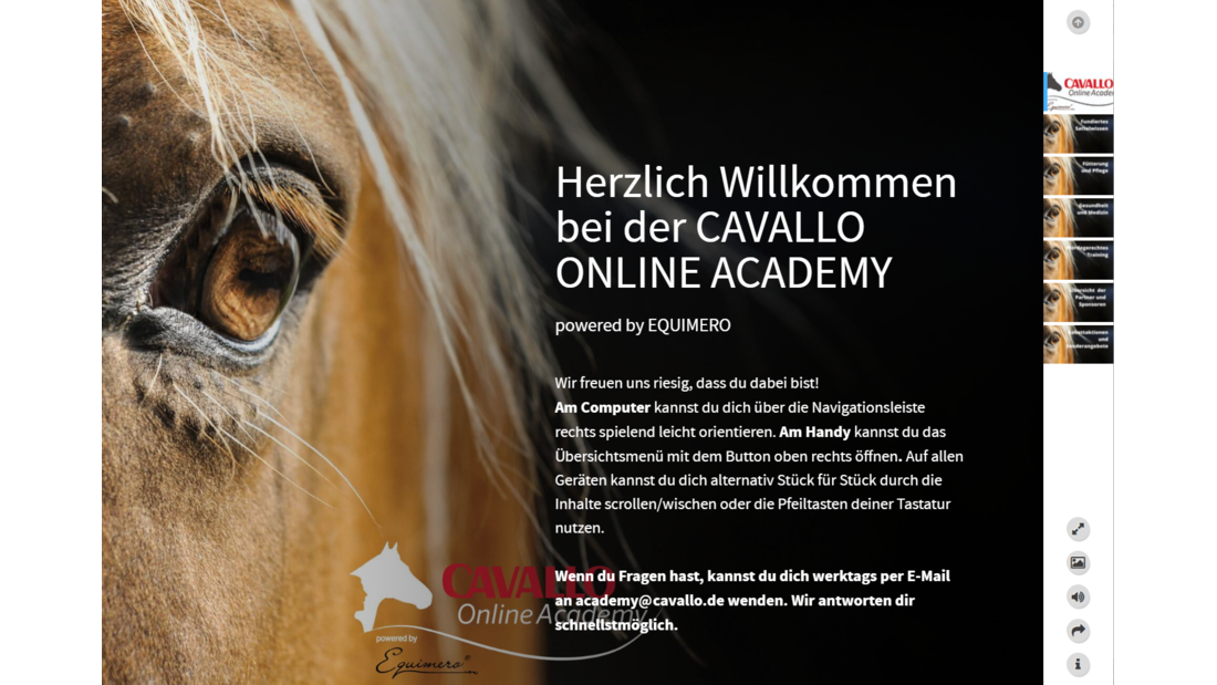 Screenshot CAVALLO Online Academy 